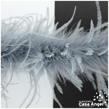 BOA DE PLUMAS 190cm GRISES DE AVESTRUZ 35gr