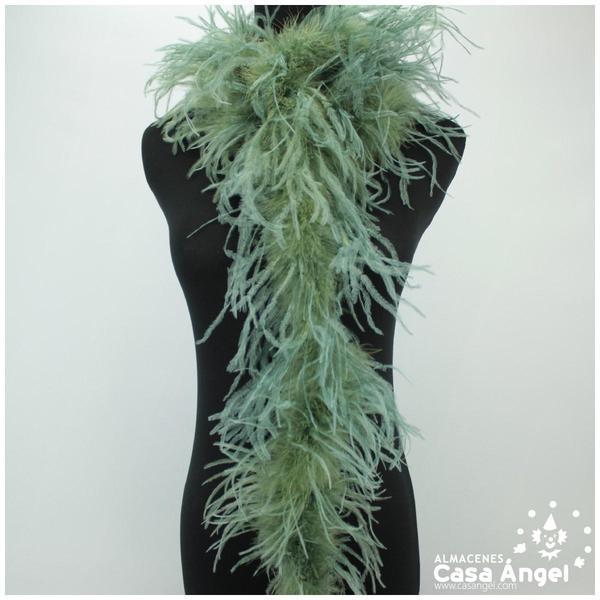 BOA DE PLUMAS 190cm VERDE CAZA DE AVESTRUZ 35gr
