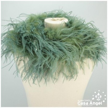 BOA DE PLUMAS 190cm VERDE CAZA DE AVESTRUZ 35gr