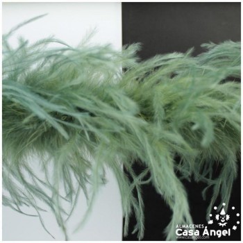 BOA DE PLUMAS 190cm VERDE CAZA DE AVESTRUZ 35gr