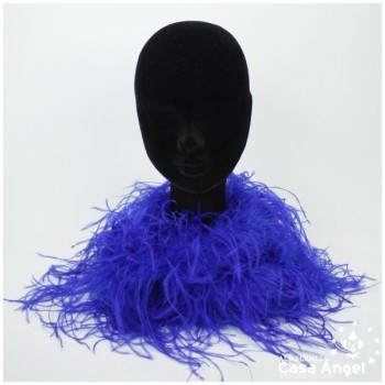 BOA DE PLUMAS 190cm AZULES DE AVESTRUZ 35gr