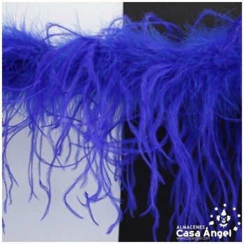 BOA DE PLUMAS 190cm AZULES DE AVESTRUZ 35gr