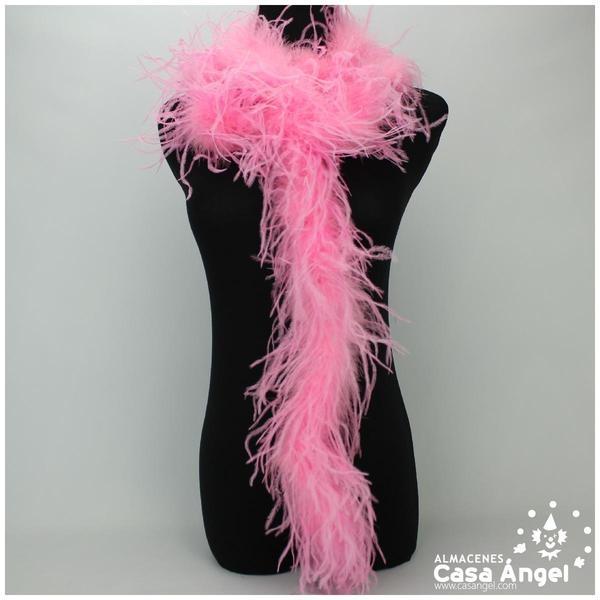 BOA DE PLUMAS 190cm ROSA DE AVESTRUZ 35gr