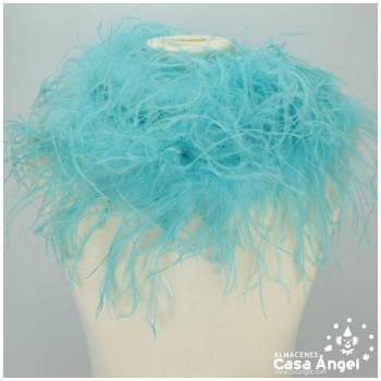 BOA DE PLUMAS 190cm CELESTES DE AVESTRUZ 35gr