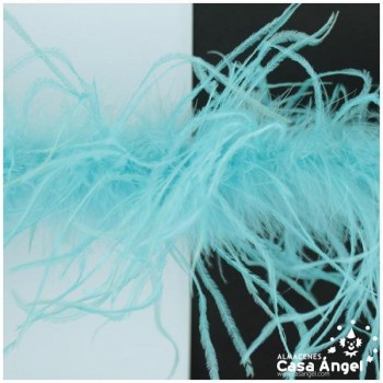 BOA DE PLUMAS 190cm CELESTES DE AVESTRUZ 35gr