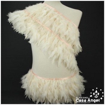 FLECO DE PLUMAS CRUDO DE PAVO CON PUNTA TAJADA 12cm