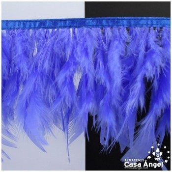 FLECO DE PLUMAS AZUL COBALTO DE PAVO CON PUNTA TAJADA 12cm