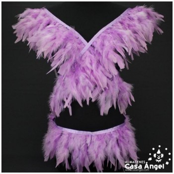 FLECO DE PLUMAS MALVA DE PAVO CON PUNTA TAJADA 12cm