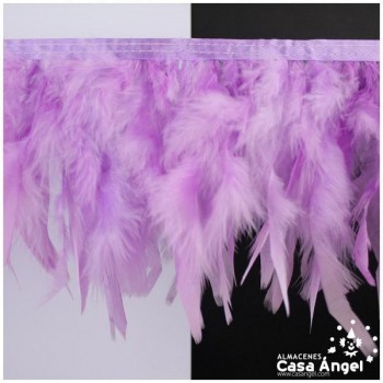 FLECO DE PLUMAS MALVA DE PAVO CON PUNTA TAJADA 12cm