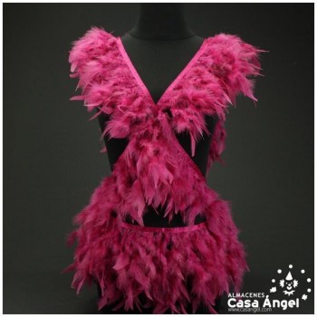 FLECO DE PLUMAS BUGANVILLA DE PAVO CON PUNTA TAJADA 12cm