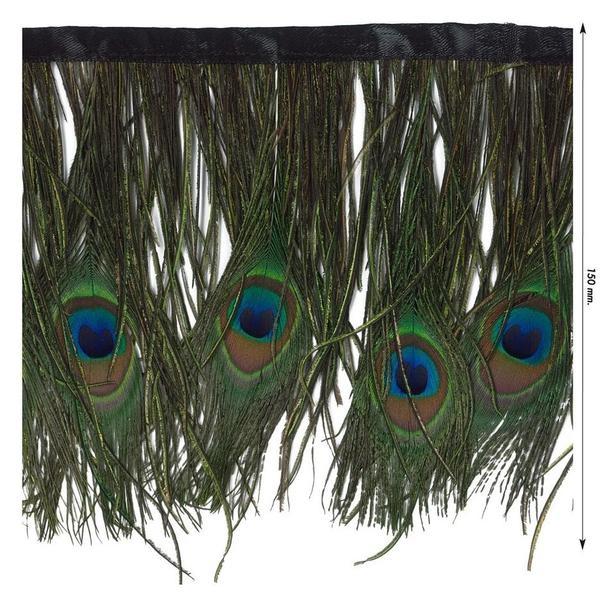 FLECO PLUMA PAVO REAL NATURAL 15cm