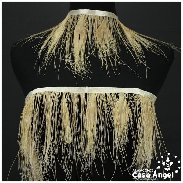 FLECO DE PLUMAS DE PAVO REAL CRUDO 15cm