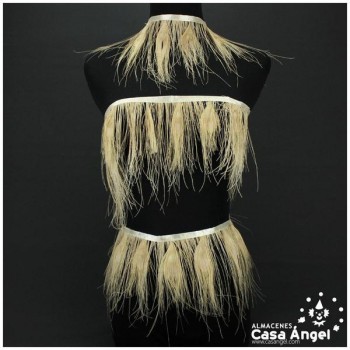 FLECO DE PLUMAS DE PAVO REAL CRUDO 15cm