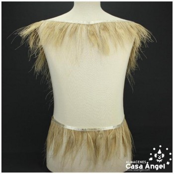 FLECO DE PLUMAS DE PAVO REAL CRUDO 15cm