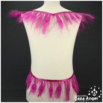 FLECO DE PLUMAS DE PAVO REAL FUCSIA 15cm