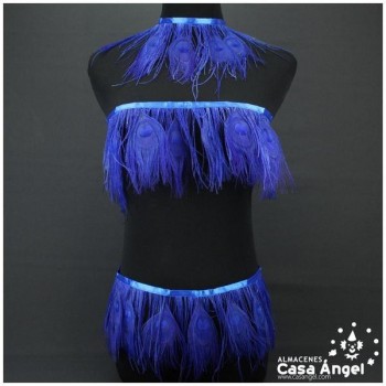 FLECO DE PLUMAS DE PAVO REAL AZUL 15cm