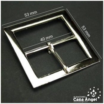 HEBILLA METÁLICA CUADRADA PLATEADA 53x53mm