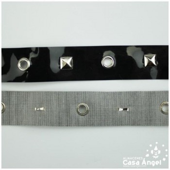 CINTA DE CHAROL CON TACHAS Y OLLAOS 25mm