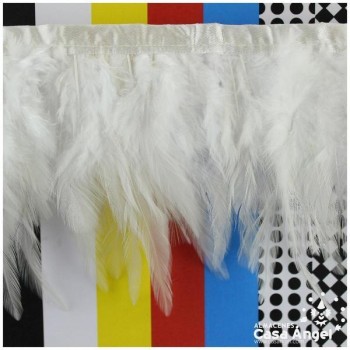 FLECO DE PLUMAS DE GALLO TINTADAS BLANCO 16cm