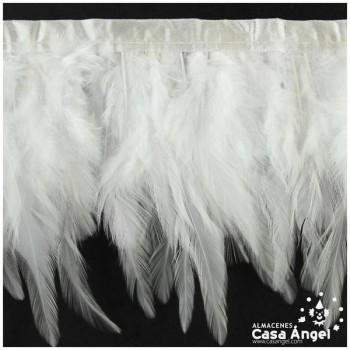 FLECO DE PLUMAS DE GALLO TINTADAS BLANCO 16cm