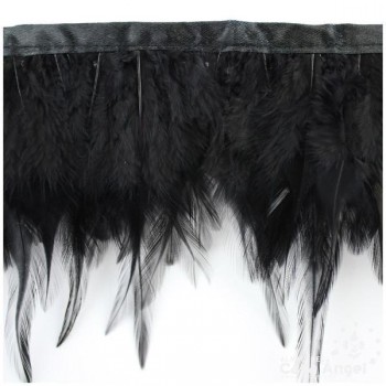 FLECO DE PLUMAS DE GALLO TINTADAS NEGRO 16cm