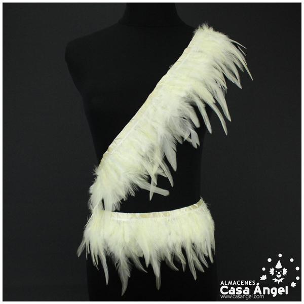 FLECO DE PLUMAS DE GALLO TINTADAS CRUDO 16cm