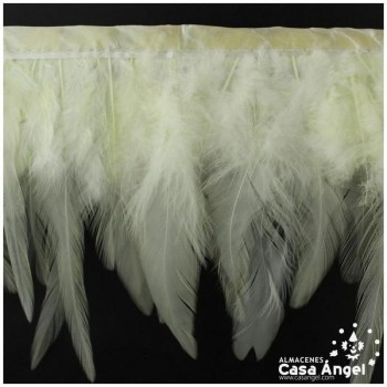 FLECO DE PLUMAS DE GALLO TINTADAS CRUDO 16cm