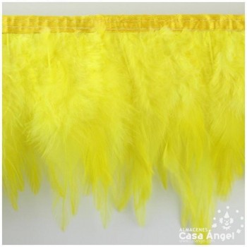 FLECO DE PLUMAS DE GALLO TINTADAS AMARILLO 16cm