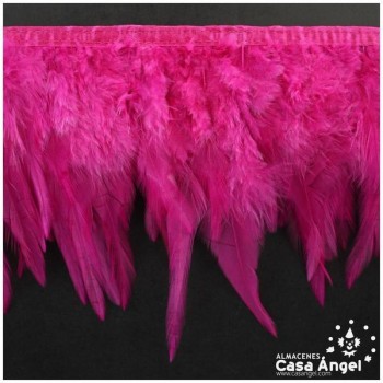 FLECO DE PLUMAS DE GALLO TINTADAS FUCSIA 16cm