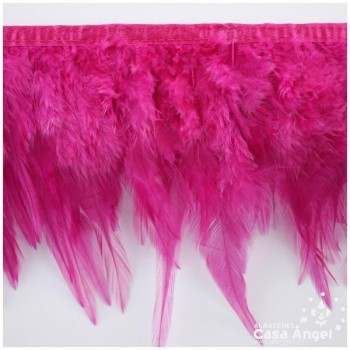 FLECO DE PLUMAS DE GALLO TINTADAS FUCSIA 16cm