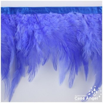 FLECO DE PLUMAS DE GALLO TINTADAS COBALTO 16cm