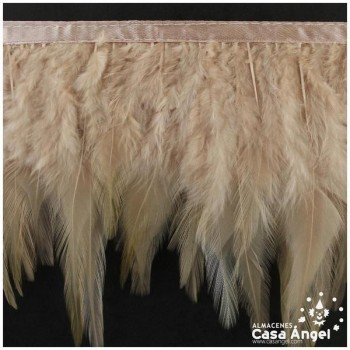 FLECO DE PLUMAS DE GALLO TINTADAS CÁMEL 16cm