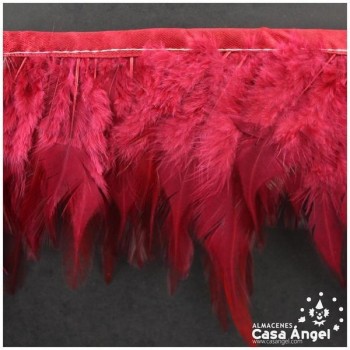 FLECO DE PLUMAS DE GALLO TINTADAS GRANATE 16cm