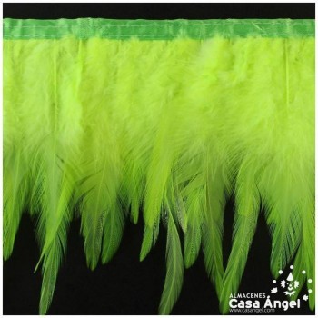 FLECO DE PLUMAS DE GALLO TINTADAS AMARILLO FLÚOR 16cm