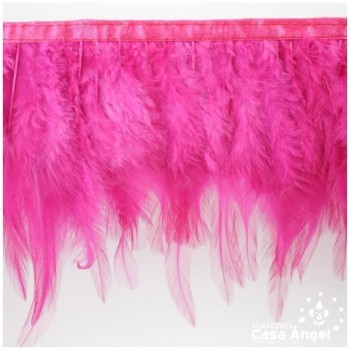 FLECO DE PLUMAS DE GALLO TINTADAS BUGANVILLA 16cm