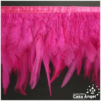 FLECO DE PLUMAS DE GALLO TINTADAS BUGANVILLA 16cm