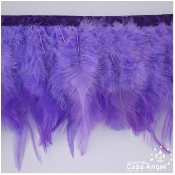 FLECO DE PLUMAS DE GALLO TINTADAS MALVA 16cm