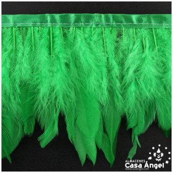 FLECO DE PLUMAS DE OCA TINTADAS VERDE 18cm