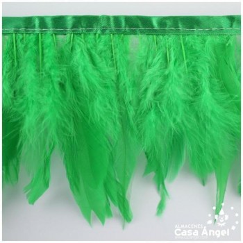 FLECO DE PLUMAS DE OCA TINTADAS VERDE 18cm