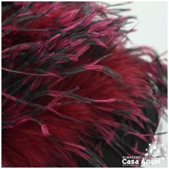 BOA DE PLUMAS DE AVESTRUZ 190cm BICOLOR BURDEOS Y NEGRO 35gr
