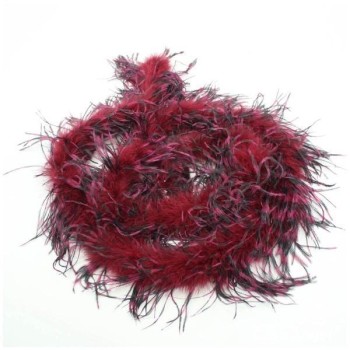 BOA DE PLUMAS DE AVESTRUZ 190cm BICOLOR BURDEOS Y NEGRO 35gr