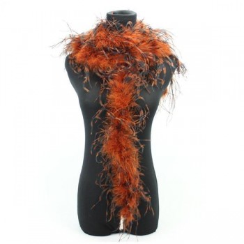 BOA DE PLUMAS DE AVESTRUZ 190cm BICOLOR MARRÓN Y NEGRO 35gr