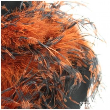 BOA DE PLUMAS DE AVESTRUZ 190cm BICOLOR MARRÓN Y NEGRO 35gr