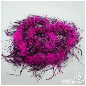 BOA DE PLUMAS DE AVESTRUZ 190cm BICOLOR FUCSIA Y NEGRO 35gr