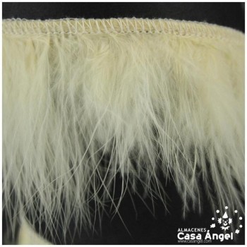 FLECO DE PLUMAS DE MARABÚ COLOR CRUDO 6cm