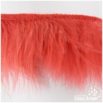 FLECO DE PLUMAS DE MARABÚ ROJO PASTEL 6cm