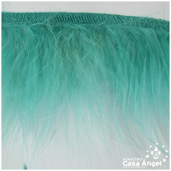 FLECO DE PLUMAS DE MARABÚ VERDE AGUA 6cm