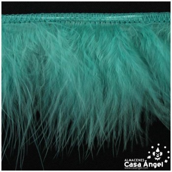 FLECO DE PLUMAS DE MARABÚ VERDE AGUA 6cm