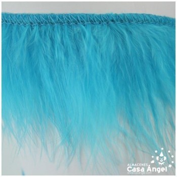 FLECO DE PLUMAS DE MARABÚ TURQUESA 6cm
