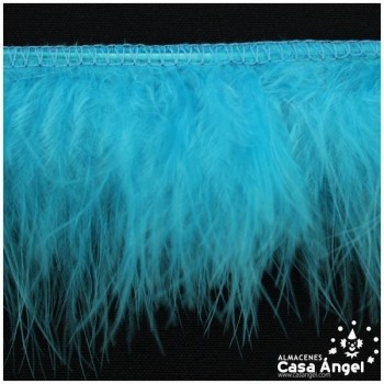 FLECO DE PLUMAS DE MARABÚ TURQUESA 6cm
